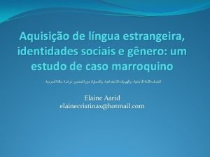 Aquisio de lngua estrangeira identidades sociais e gnero