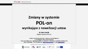 Zmiany w systemie POLon wynikajce z nowelizacji ustaw