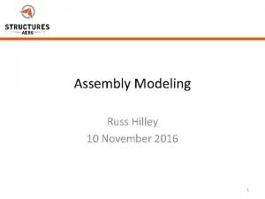 Assembly Modeling Russ Hilley 10 November 2016 5222012