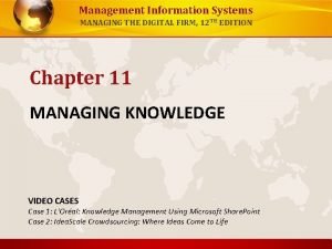 Knowledge management systems