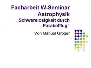 Facharbeit physik astronomie