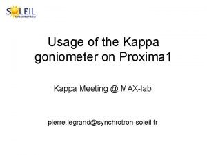 Kappa goniometer