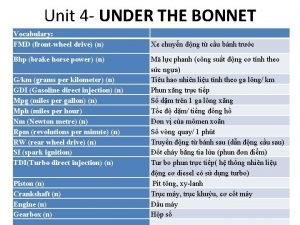 Unit 4 under the bonnet
