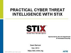 Practical cyber intelligence