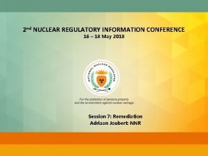 Regulatory information conference