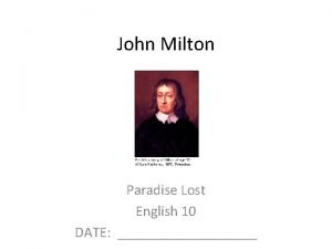 John milton dates