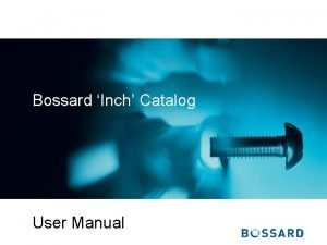 Bossard fasteners catalogue pdf