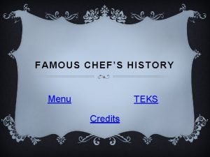 Famous chefs in history