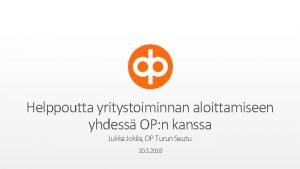 Op pienyrittäjä