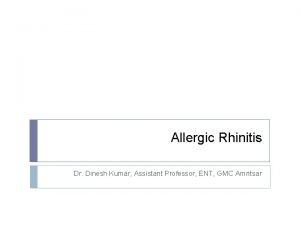 Management of allergic rhinitis