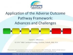 Application of the Adverse Outcome Pathway Framework Advances