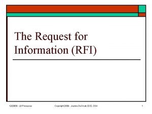 Rfi request for information Rfi request for information