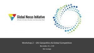Workshop 2 GNI Geopolitics Global Competition November 15