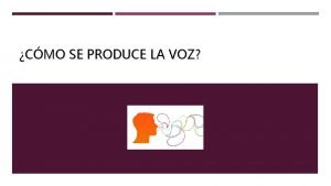 Como se produce la voz Como se produce la voz