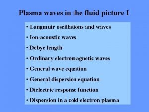 Plasma density formula