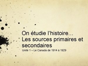 Sources primaires exemples