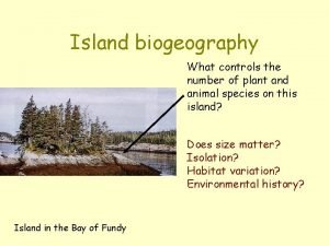 Island biogeography What controls the number of plant