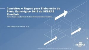 Conceitos e Regras para Elaborao do Plano Estratgico