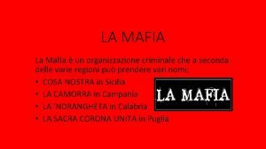 Che cose la mafia