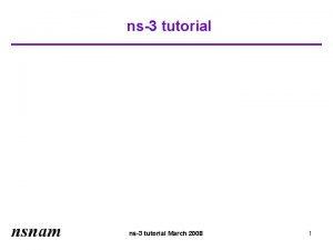 Ns3 tutorial