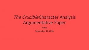 The crucible character analysis chart