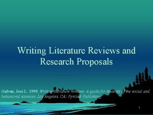 Writing literature reviews galvan