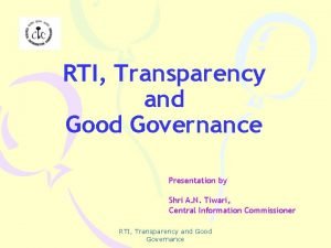 Rti and good governance