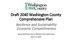 Washington county comprehensive plan Washington county comprehensive plan