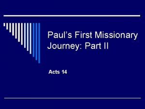 Paul's first missionary journey