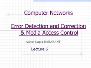 Error detection in computer networks