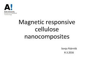 Magnetic responsive cellulose nanocomposites Sonja Prnil 8 3