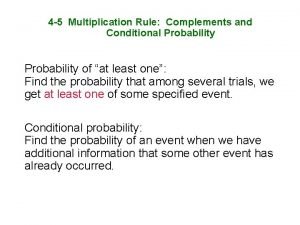 Conditional probability with complements