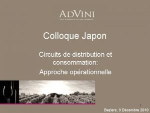 Colloque Japon Circuits de distribution et consommation Approche