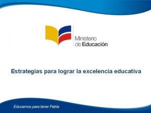 Excelencia educativa ejemplo