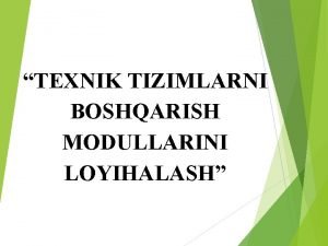 Texnik tizimlarni boshqarish