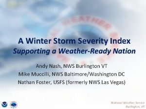 Winter storm severity index