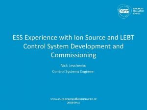 ESS Experience with Ion Source and LEBT Control