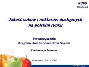 Jako sokw i nektarw dostpnych na polskim rynku
