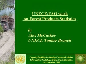 UNECEFAO work on Forest Products Statistics by Alex