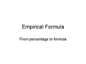 How to find the empirical formula