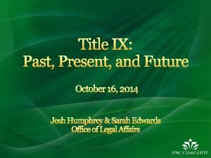 Chronology of Title IX 1964 Title VII of