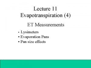 Evapotranspiration