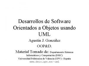 Desarrollos de Software Orientados a Objetos usando UML