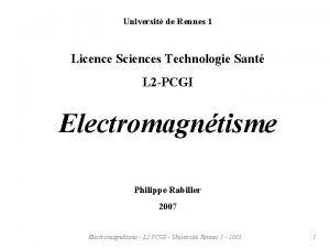 Universit de Rennes 1 Licence Sciences Technologie Sant