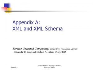 Appendix A XML and XML Schema ServiceOriented Computing