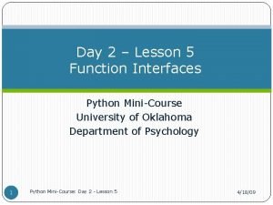 Day 2 Lesson 5 Function Interfaces Python MiniCourse