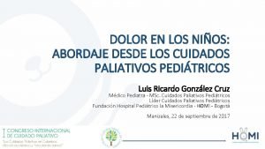 DOLOR EN LOS NIOS ABORDAJE DESDE LOS CUIDADOS