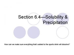 Solubility table