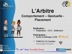 LArbitre Comportement Gestuelle Placement Ralisation CCA Arbitrhand Participation