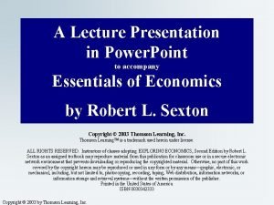 A Lecture Presentation in Power Point to accompany